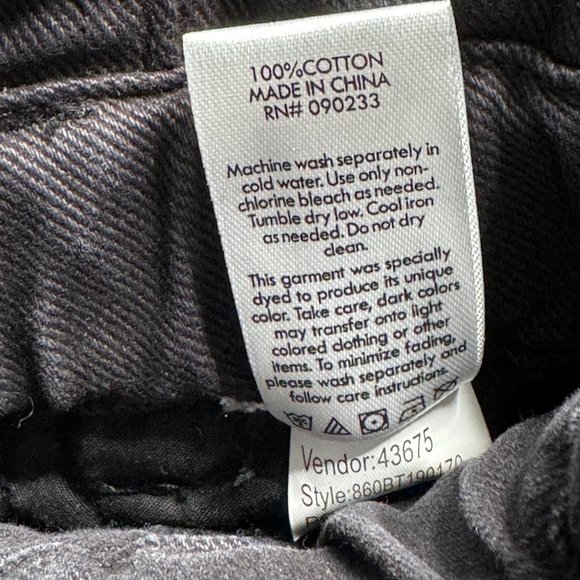 PACSUN Mom Jeans Women's Size 23 Caviar Black Flex Waist 100% Cotton 0051 NWT - Picture 13 of 14